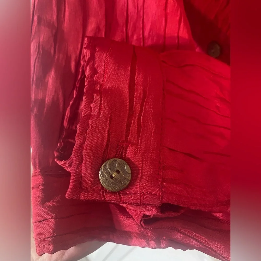 Ruby Rd Jacket Size 10 Red Textured Chest Pockets - Picture 4 of 8